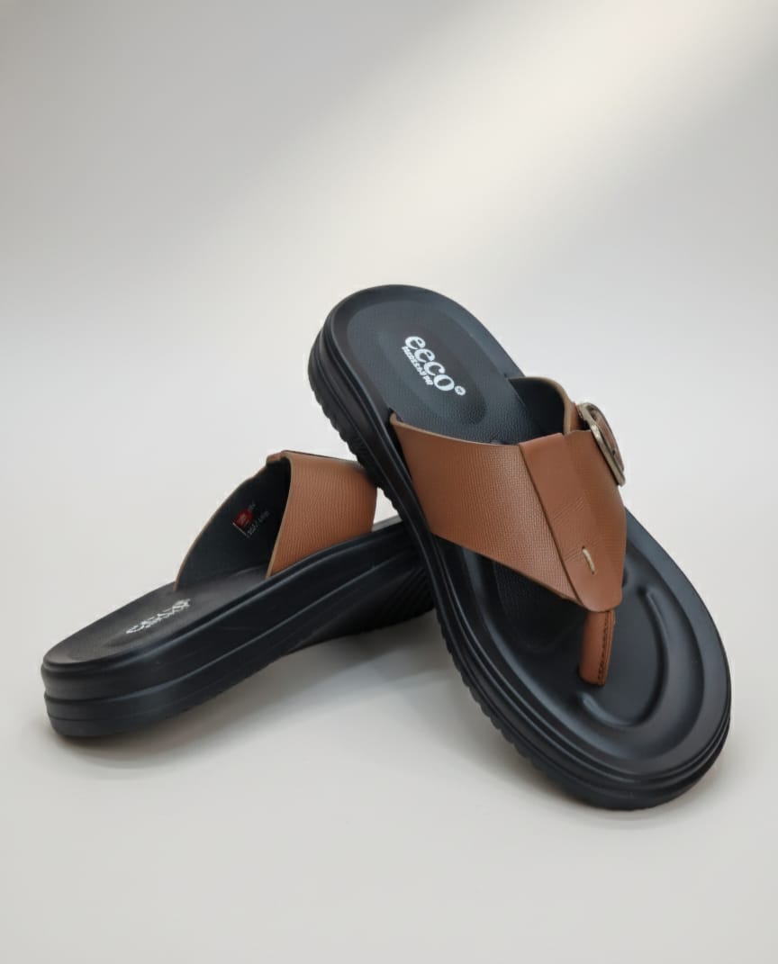 Men’s Brown Buckle Strap Sandals | Comfortable & Stylish Daily Wear Footwear